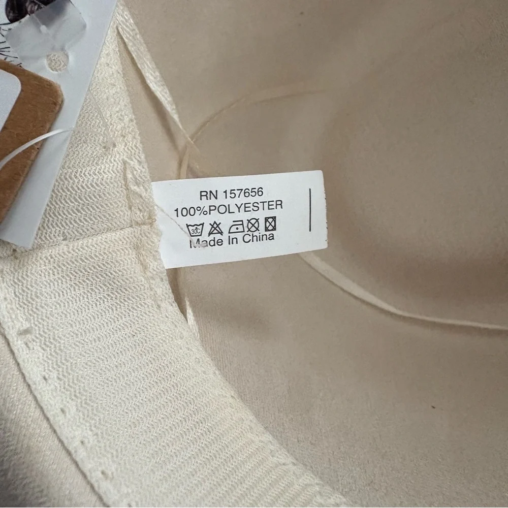 NWT Ivory Wide Brim Cowboy Hat - Picture 6 of 6